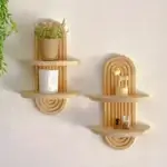 Bohemian Wooden Sun Rainbow Wall Shelves