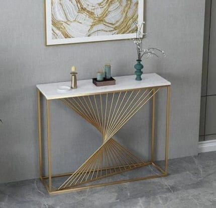 Luxury Nordic Hallway Console Table – Elegant White Design