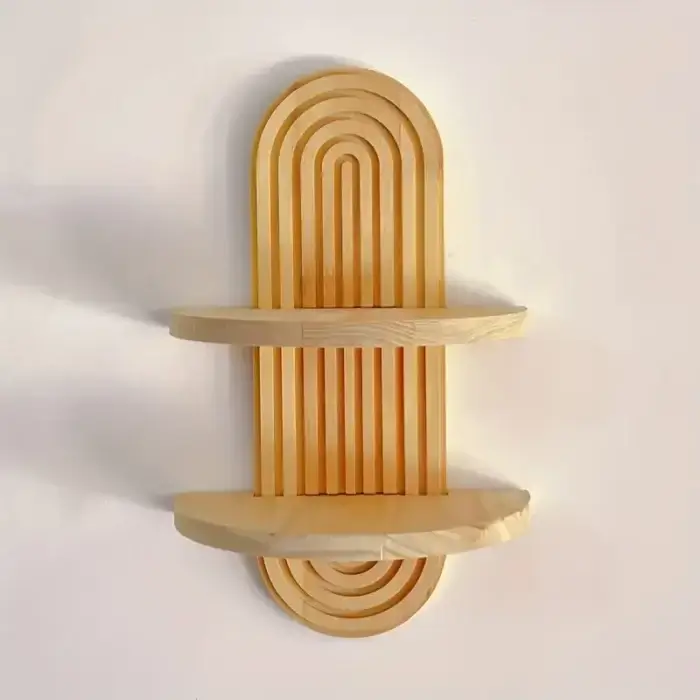 Bohemian Wooden Sun Rainbow Wall Shelves
