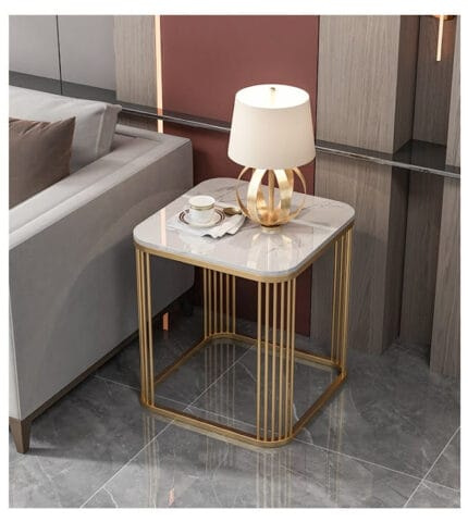 Charlotte’s Solid Metal Pipe Square Side Table – Elegant Sofa & End Table