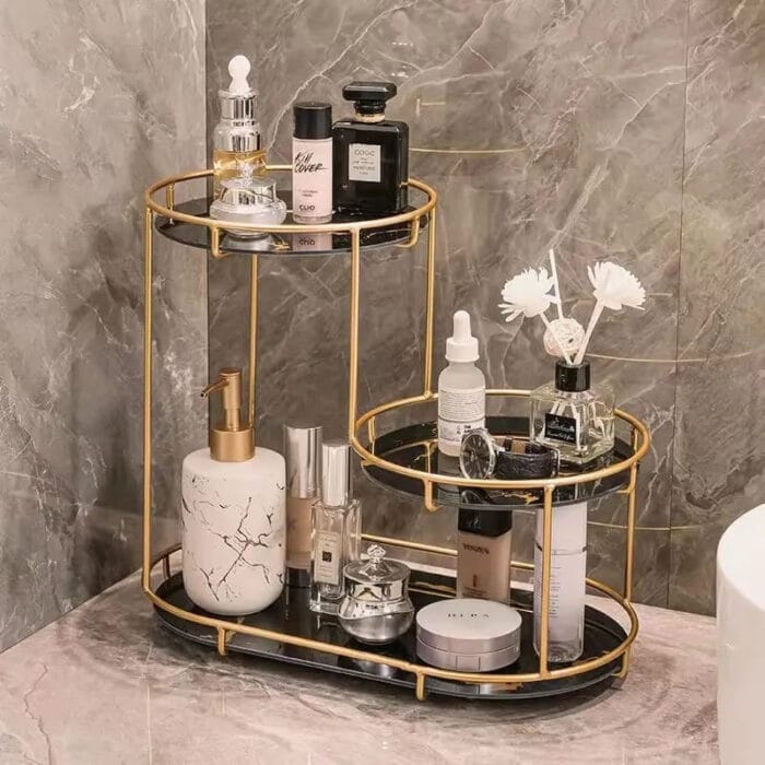 Luxury Design Free Standing Shelf 3 Tier Makeup Organizer - Image 3