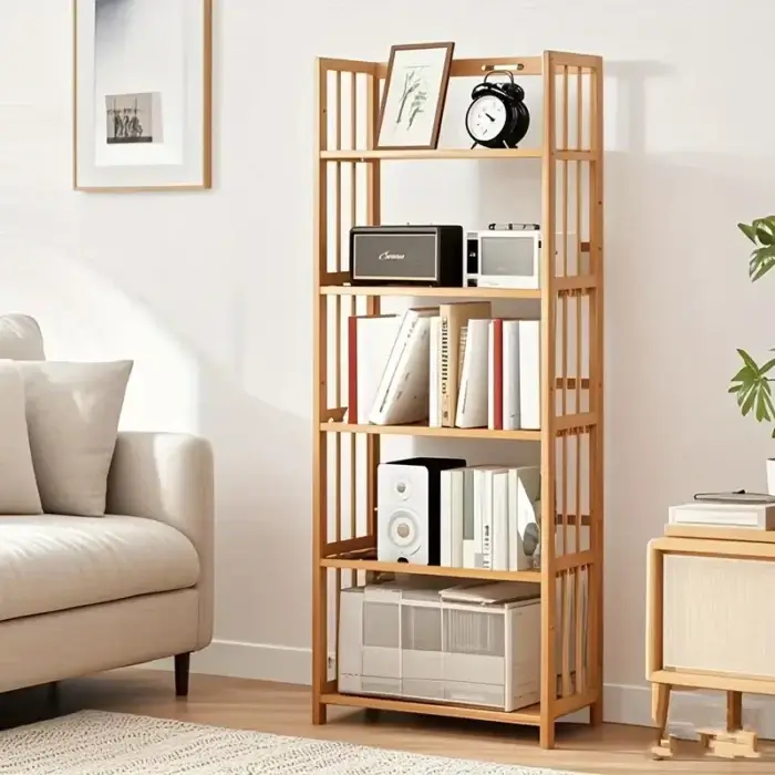 4/5-Tier Bamboo Bookshelf - Image 3