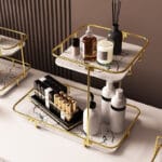 Modern Design Free Standing Shelf 2-Tier Makeup Organizer