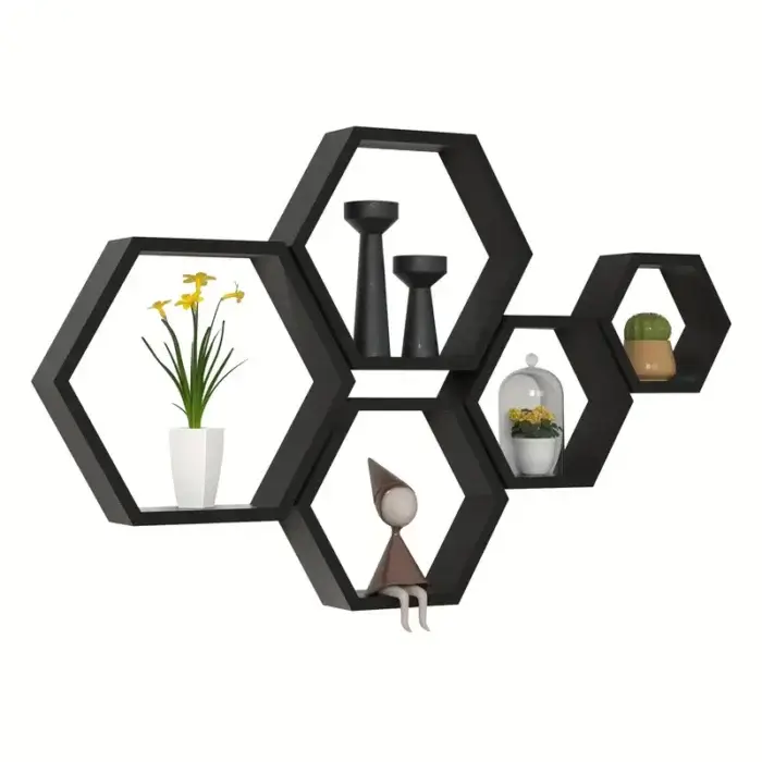 5pcs Hexagon Floating Shelves - Image 3