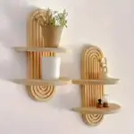 Bohemian Wooden Sun Rainbow Wall Shelves