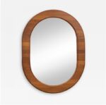 Scandinavian Oval Teak Wall Mirror