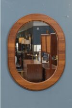 Scandinavian Oval Teak Wall Mirror - Image 2