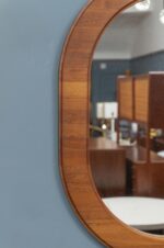 Scandinavian Oval Teak Wall Mirror - Image 4