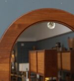 Scandinavian Oval Teak Wall Mirror - Image 3